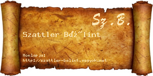 Szattler Bálint névjegykártya